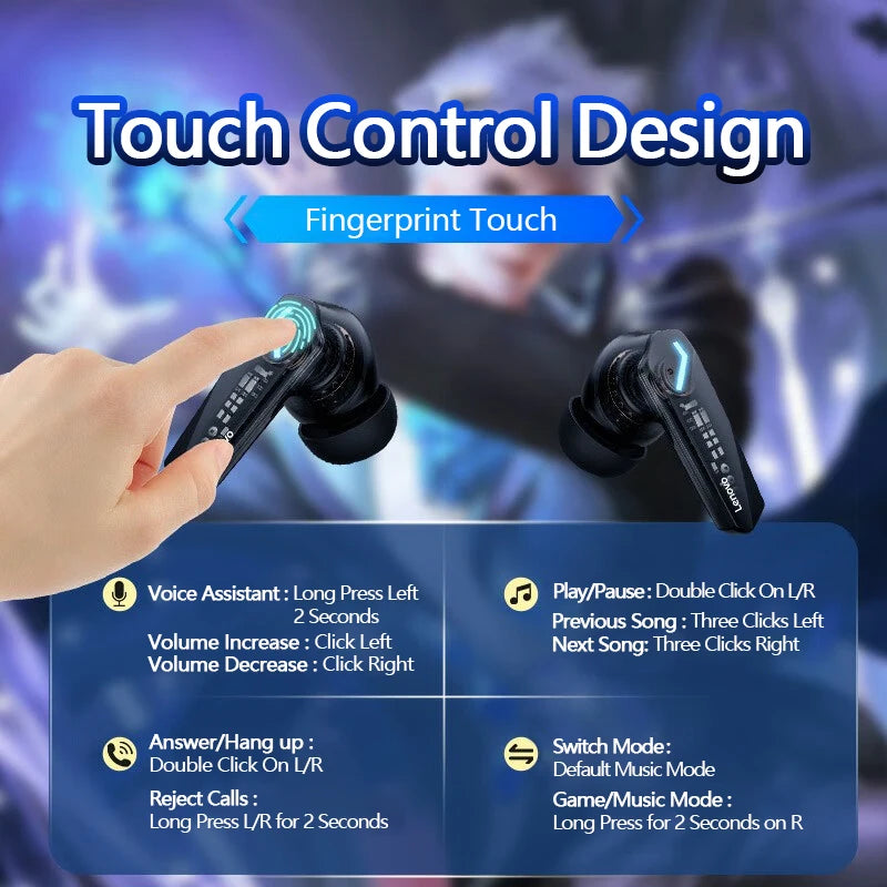 Lenovo GM2 Pro Gaming Earphones Bluetooth 5.3 Sport