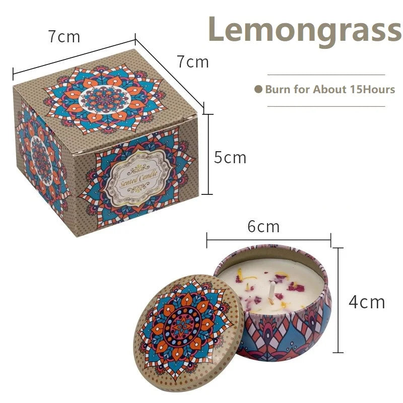 1/4PCS Vintage Scented Candles Soy Wax Candle Jars Flower Fragrance Scent Candle Wedding Ceremony Birthday Gifts Home Decoration