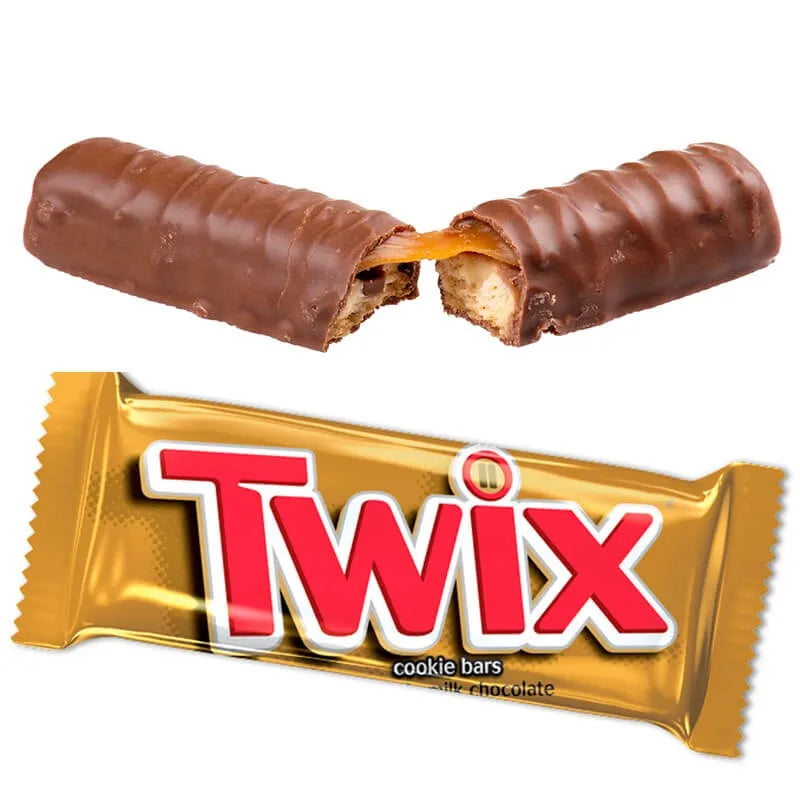 Mars box of Twix Chocolate coated candy and cookie bars | 25 packs of 50 grams. Vegetarian fit